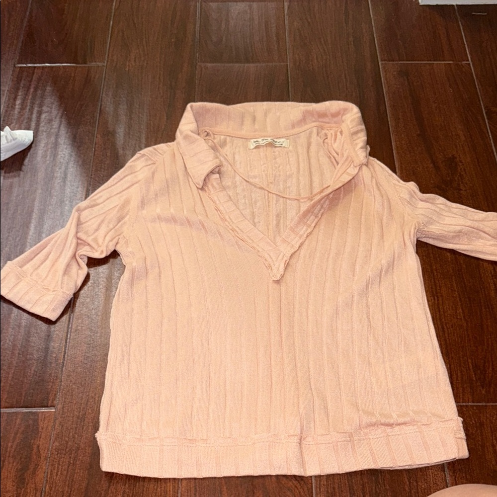 Women's Pink Ribbed Top